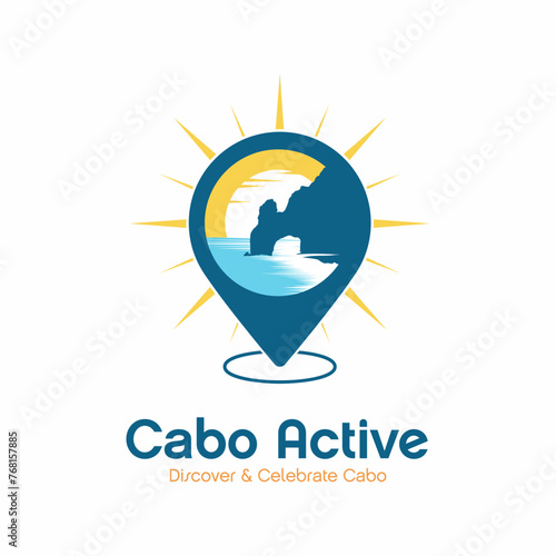 Cabo San Lucas logo illustration with pin