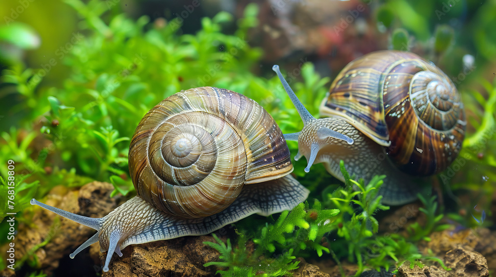 Snails on stones, Generative AI Snails on stones, Generative AI