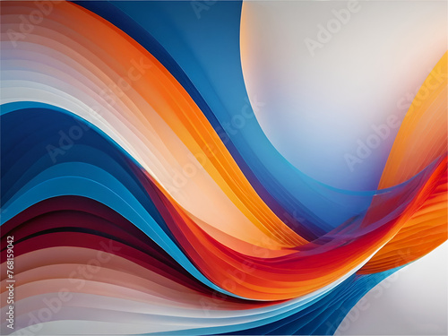 Abstract colorful ribbons or strips like wave background. 3d render