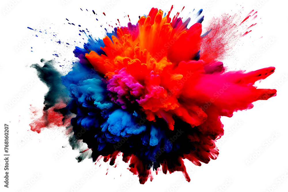 explosion powder with different colors splash