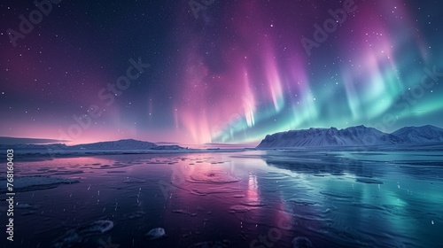 Aurora Borealis Reflection in Water