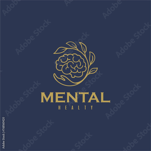 Mental Wellness, growth, health, Psycho Therapy, Brain Health and Wellness, Logo Design Template.
