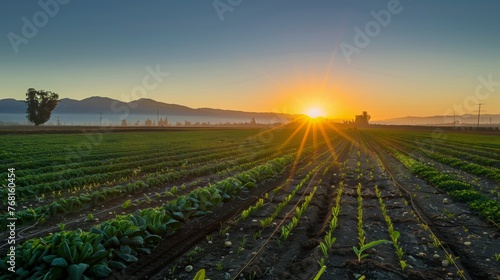 Sun Setting Over Imperial Valley Farm photo
