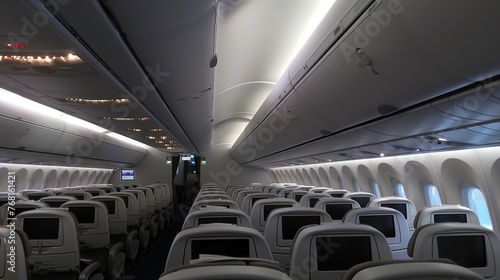 Interior of an Airplane With Rows of Seats