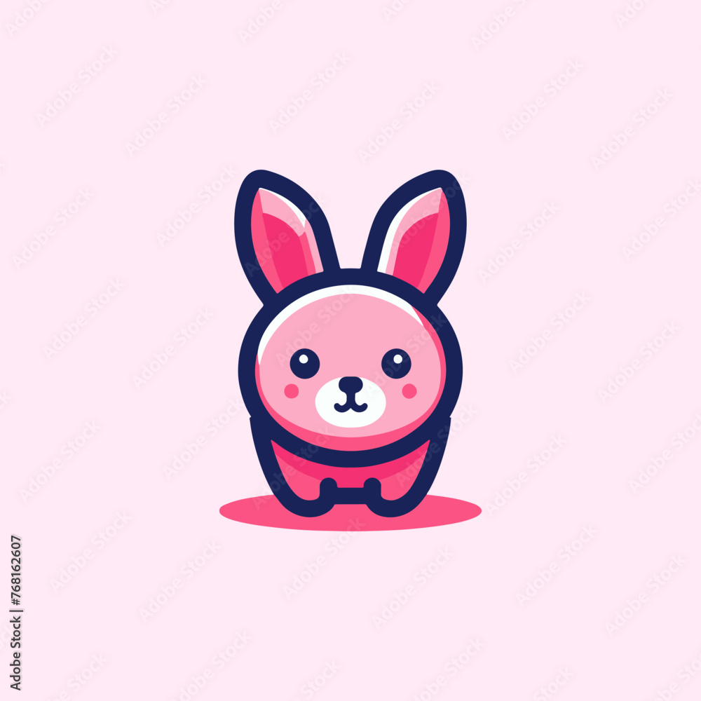 Illustration of a pink rabbit in vector format. Illustration of a pink rabbit in vector format.