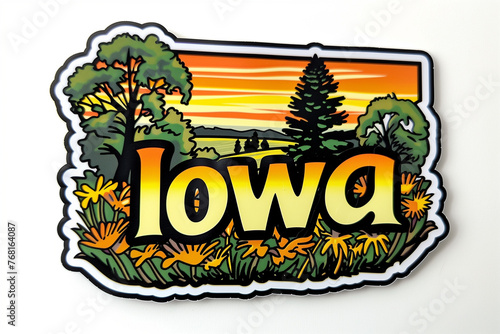 Iowa Sticker on Display