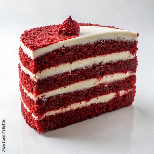 Experience the elegance of a perfectly sliced red velvet cake