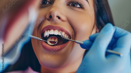 Woman Receiving Dental Cleaning