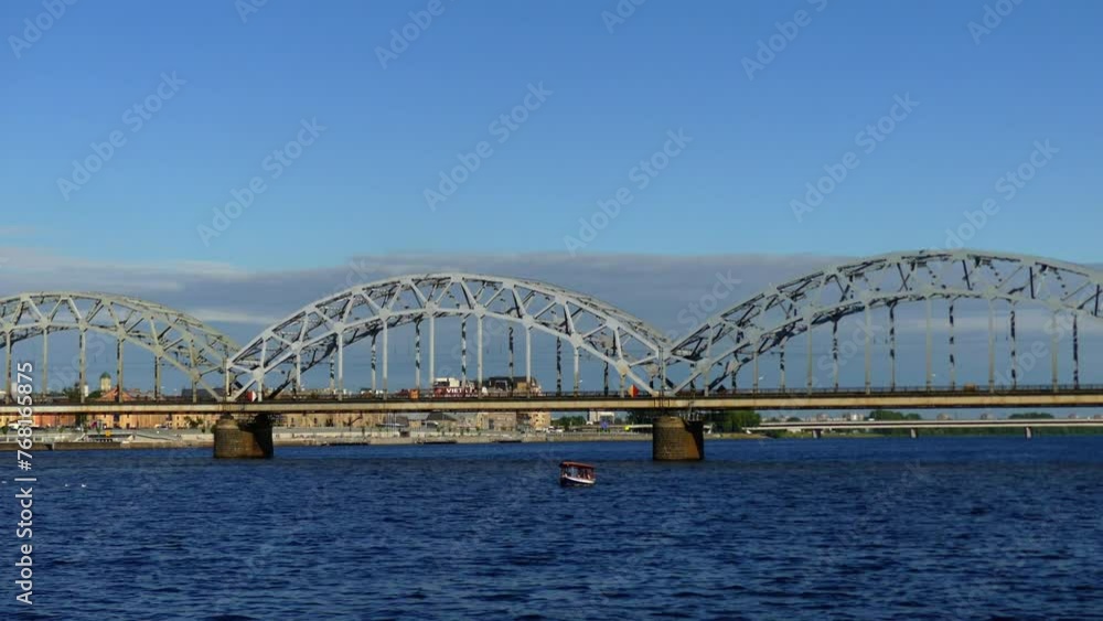 Railway Bridge on Daugava river in Riga, Latvia Railway Bridge on Daugava river in Riga, Latvia