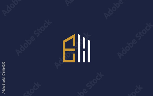 letter eh with house logo icon design vector design template inspiration