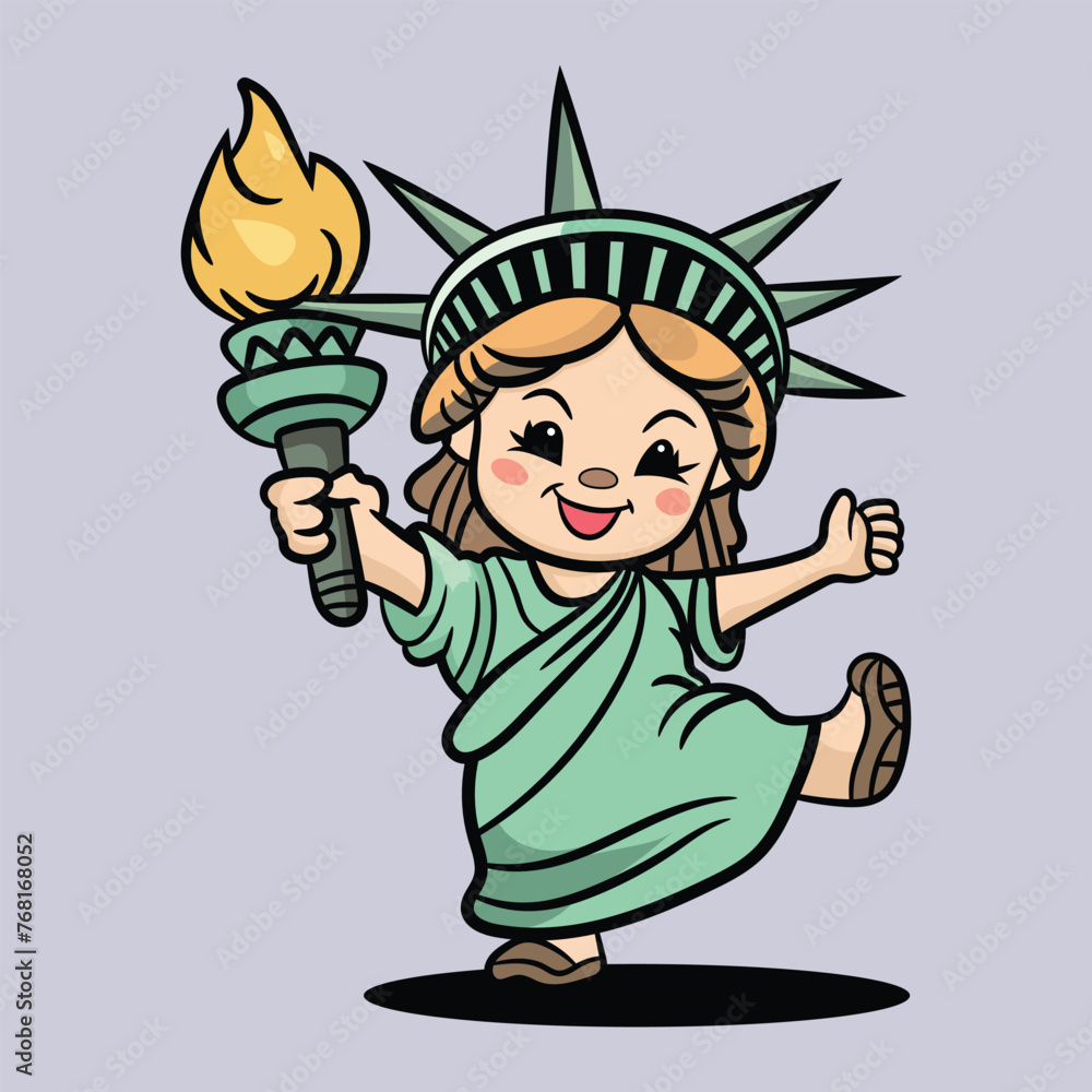 Vector liberty statue with funny pose.United States Independence Day
Vector liberty statue with funny pose.United States Independence Day