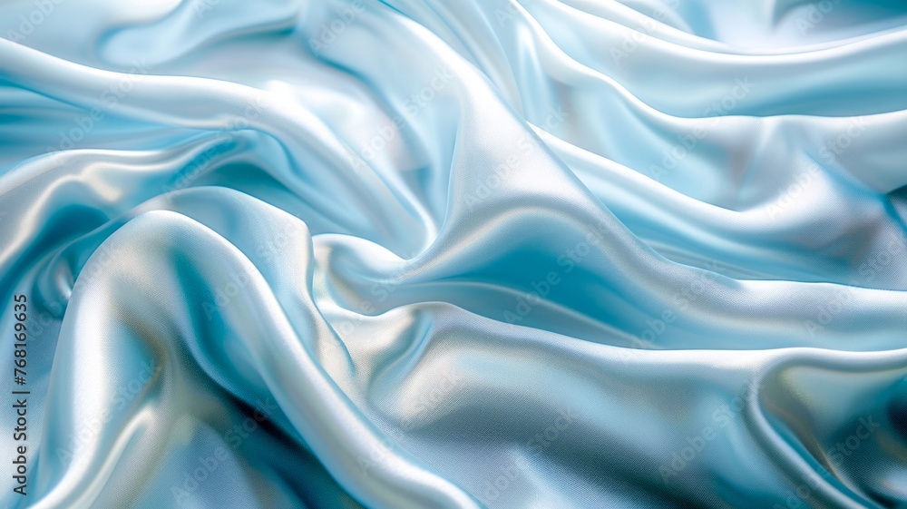 Close Up of Blue and White Fabric. Generative AI