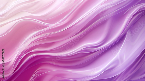 Fluid Abstract Waves  Pink and White Gradient  Elegant Silk Fabric Design with Copy Space