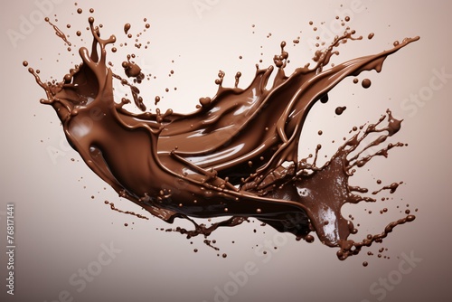 a chocolate splashing in the air