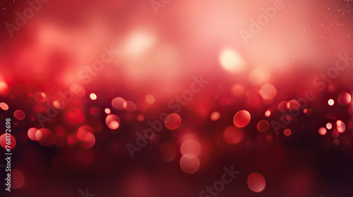 A gentle cascade of red bokeh lights, flowing over a deep red base, a dreamy and serene abstract background Ai Generative
