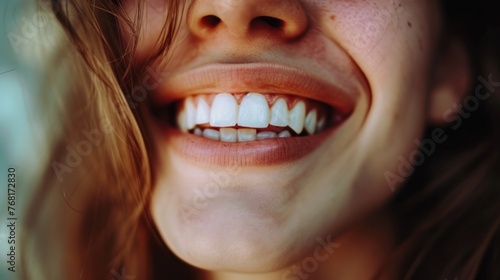 Portrait of happy smiling girl. beautiful girl smiling. Woman's smile, teeth whitening.