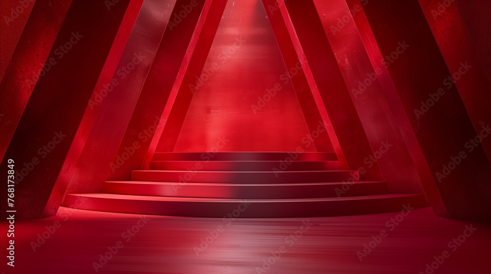 Red Room With Ceiling Steps Red Room With Ceiling Steps