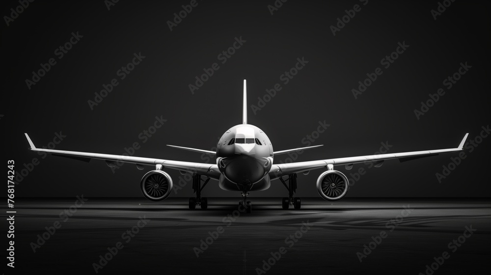 White Jetliner Parked on Airport Runway White Jetliner Parked on Airport Runway
