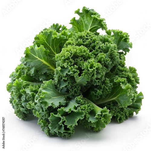 "Savor the crisp freshness of a bunch of farm-fresh kale leaves