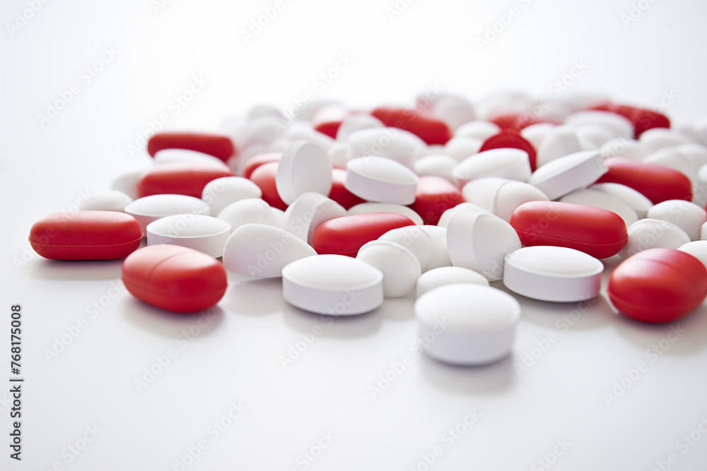 Several medications on a white background. Several tablets, pills, on white background. AIDS treatment. Treatment for an illness. Psychiatry. Infectious diseases. Several medications on a white background. Several tablets, pills, on white background. AIDS treatment. Treatment for an illness. Psychiatry. Infectious diseases.