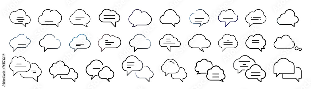 Set of chat speech bubble templates. Cloud speech bubbles collection. Set of chat speech bubble templates. Cloud speech bubbles collection.