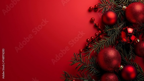 Wallpaper Mural Festive red Christmas studio gradient background for product placement or website. Copy Space, 3d rendering. illustration Torontodigital.ca