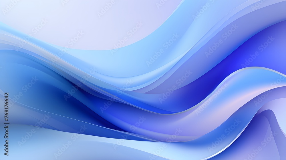 Fototapeta premium Wavy blue abstract minimalist background. Timeless design with smooth wavy pattern.