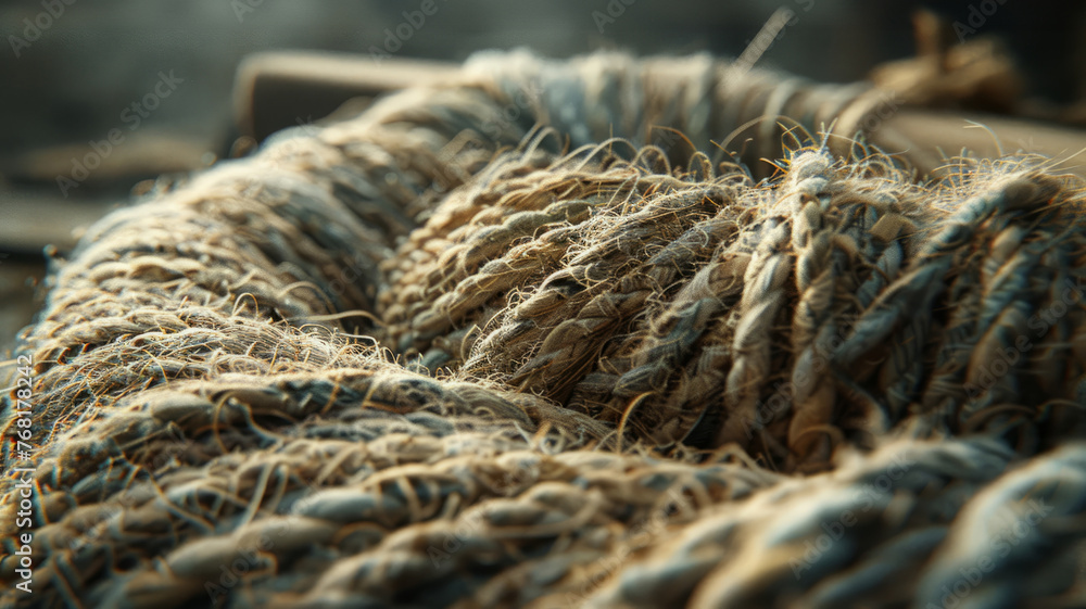 Close-up of a coiled rope.