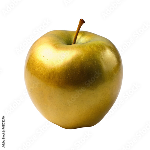 Golden apple. isolated on transparent background.