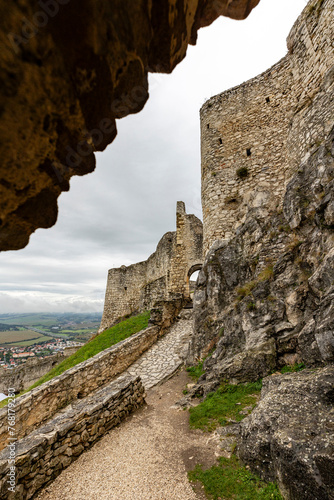 Zipser Burg, Spišský hrad, UNESCO World Heritage, View from Inside into panoramic surroundings