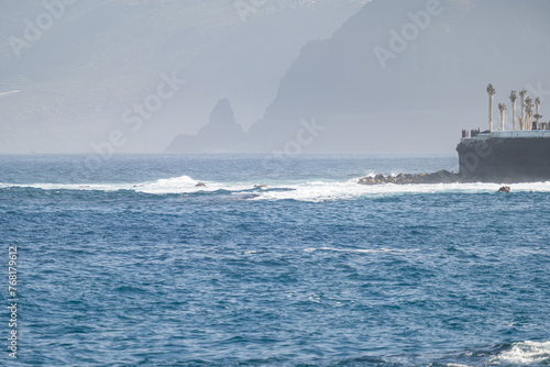 big waves near the island