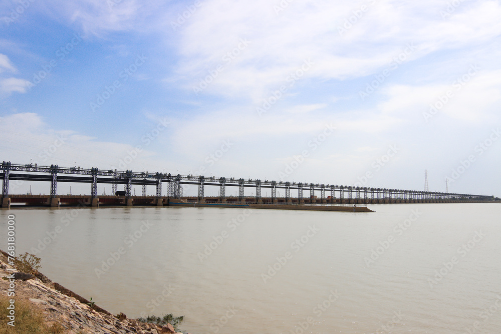 Head Taunsa Barrage over the Indus  river thames in Punjab Pakistan
