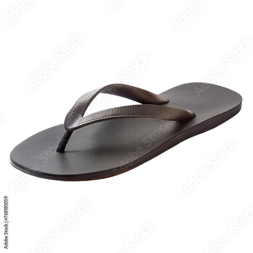 A pair of black flip flops. isolated on transparent background.