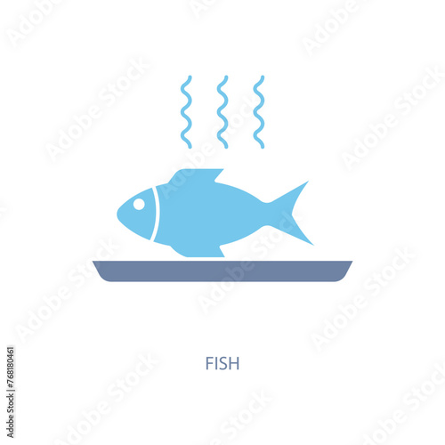 fish concept line icon. Simple element illustration. fish concept outline symbol design.