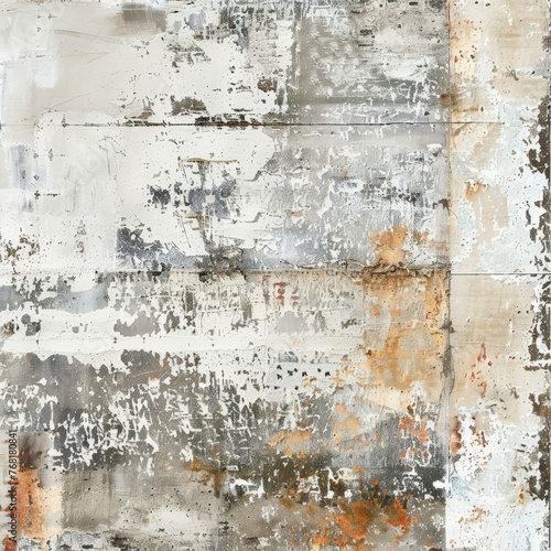 Grungy Wall With Rust and White Paint