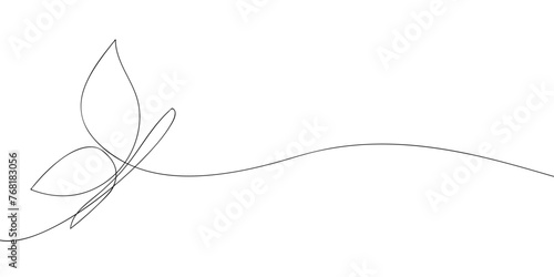 Wallpaper Mural A single line drawing of a butterfly. Continuous line butterfly icon. One line icon. Vector illustration Torontodigital.ca