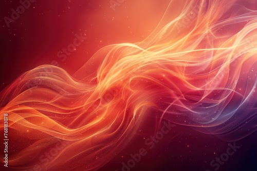 Bold red and orange swirl against a stark black background photo