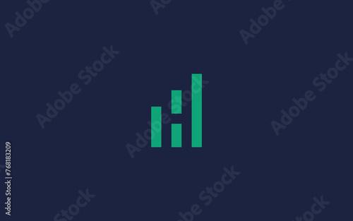 letter h with chart logo icon design vector design template inspiration