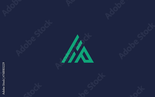 letter hp with triangle logo icon design vector design template inspiration