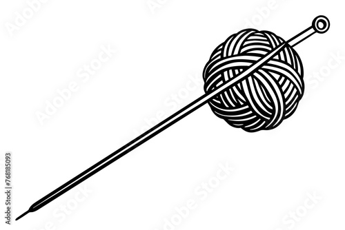  thin knitting needle silhouette vector art illustration
