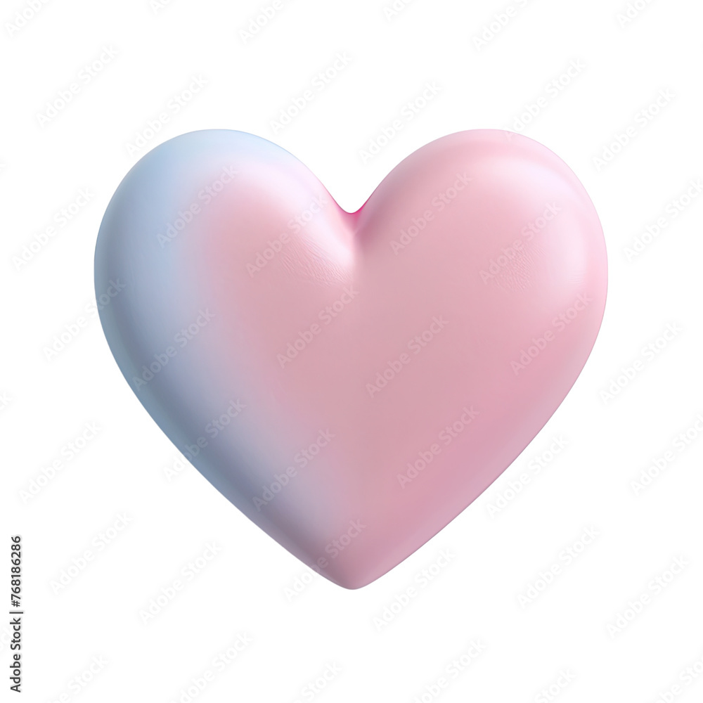 3D Icon Heart, Clay Render, Pastel Color