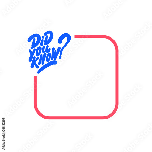 Did you know. Vector design element with frame.