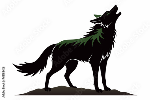 jackal howling silhouette 