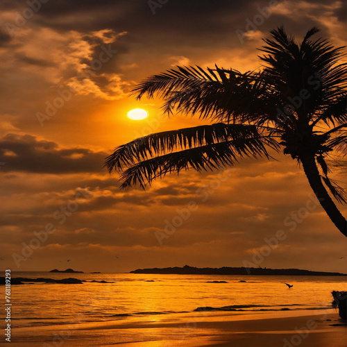 sunset on the beach © Maha