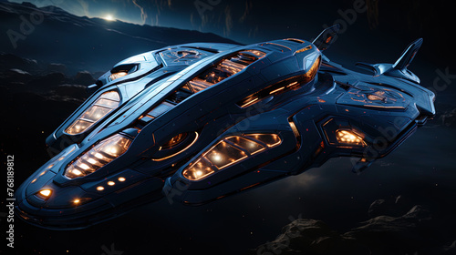 Astral corvette, freeing worlds from alien invaders, like a hero in protecting cosmic civilizatio