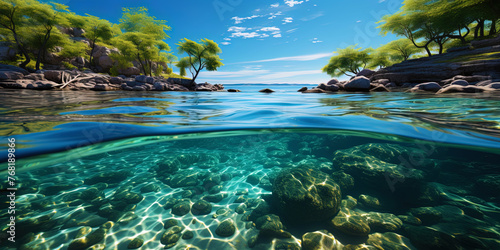Azure waters shimmering from sunlight, like a living art can © JVLMediaUHD