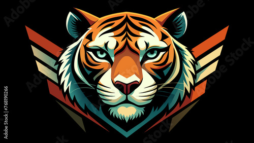 Fototapeta Naklejka Na Ścianę i Meble -  Roaring Style: Angry Tiger Face T-Shirt Designs