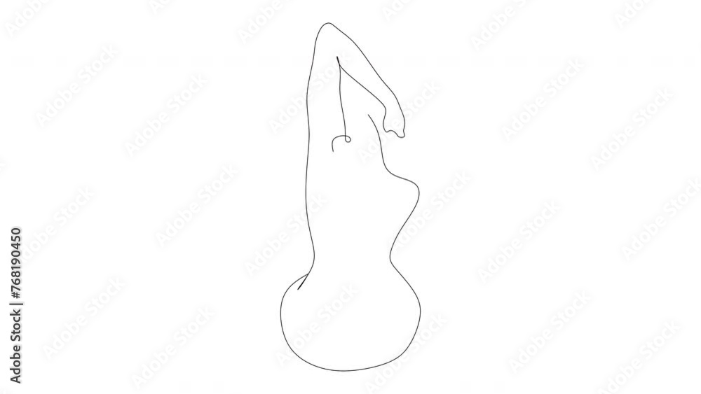 Vector fashion illustration of the female body in a trendy linear style. Elegant art. For posters, tattoos, logos of underwear stores Vector fashion illustration of the female body in a trendy linear style. Elegant art. For posters, tattoos, logos of underwear stores