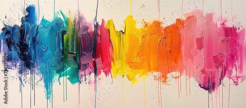 Strokes of colored paints abstract background