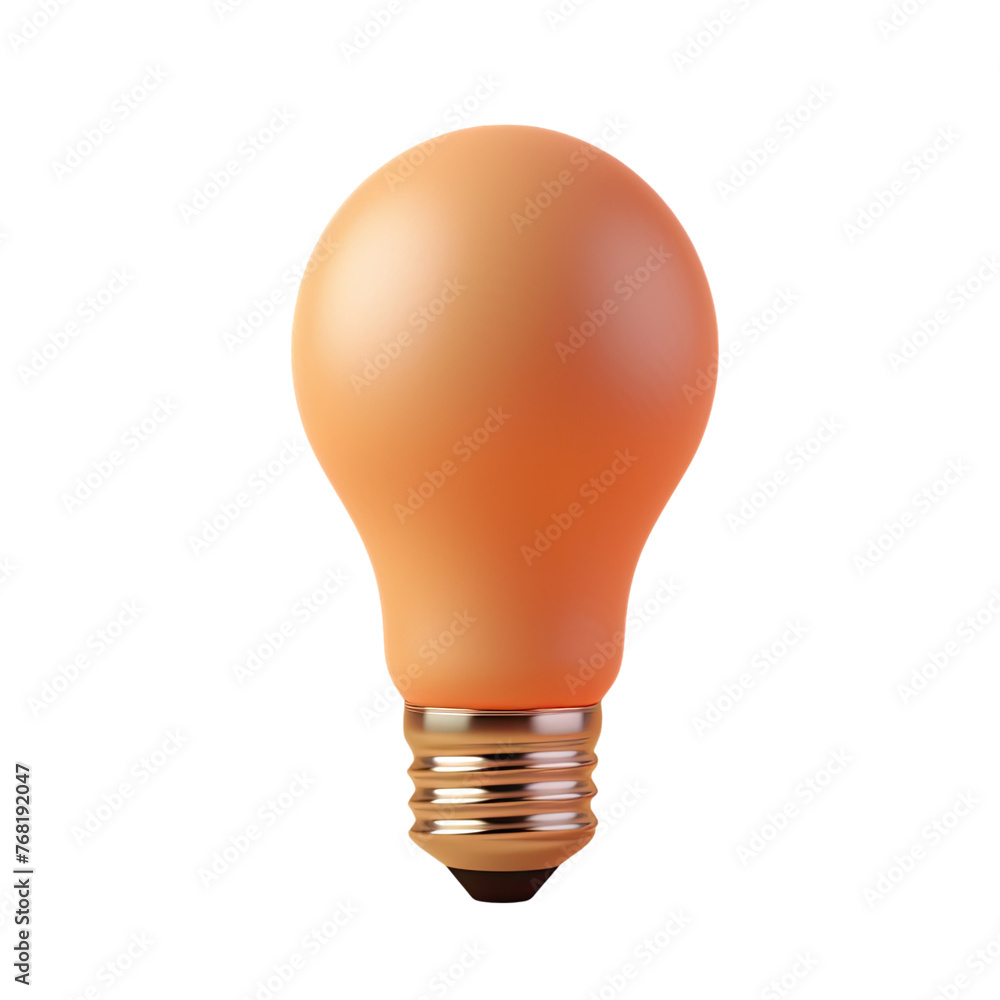 3D Icon Lightbulb, Clay Render, Pastel Color 3D Icon Lightbulb, Clay Render, Pastel Color